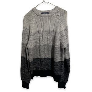 Vintage Barnaby Sweater Acrylic Cableknit Cabin Colorblock Knit XL